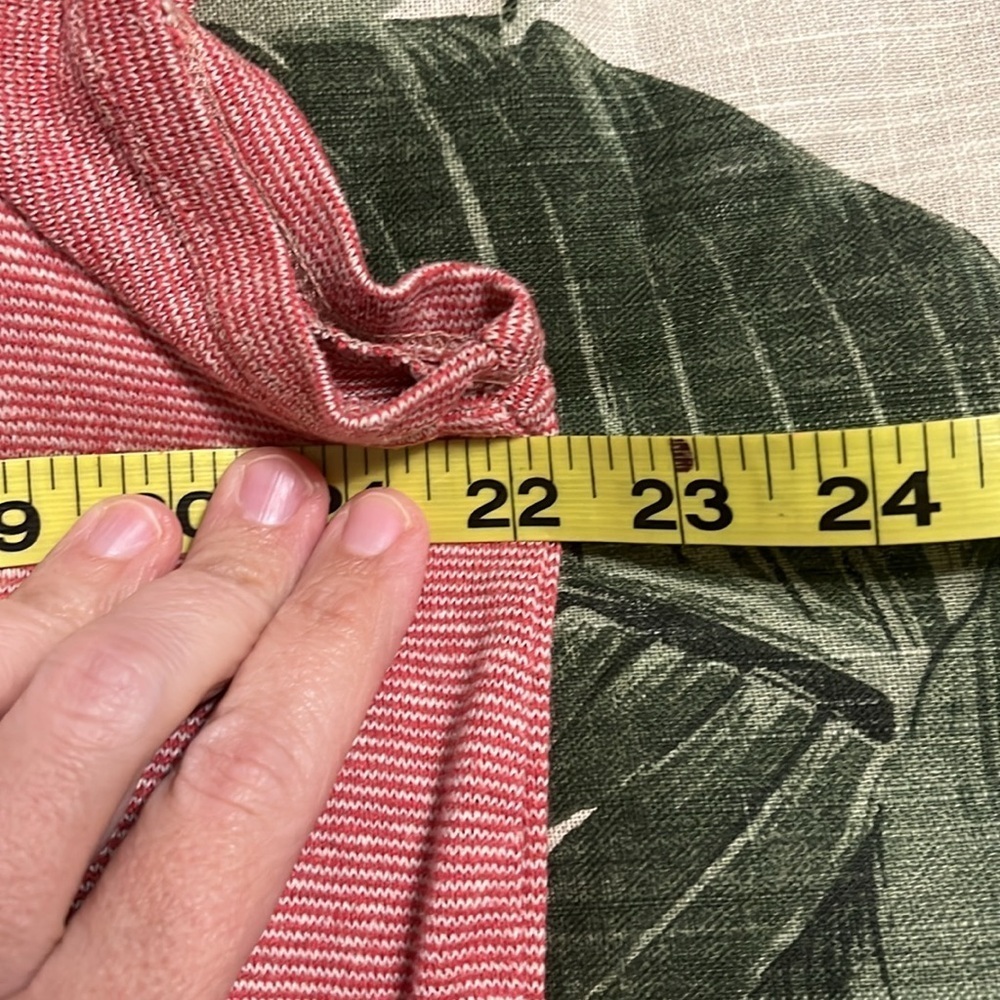 - Prana Red Striped Hemp One Pocket Shirt Dress - Picture 8 of 12